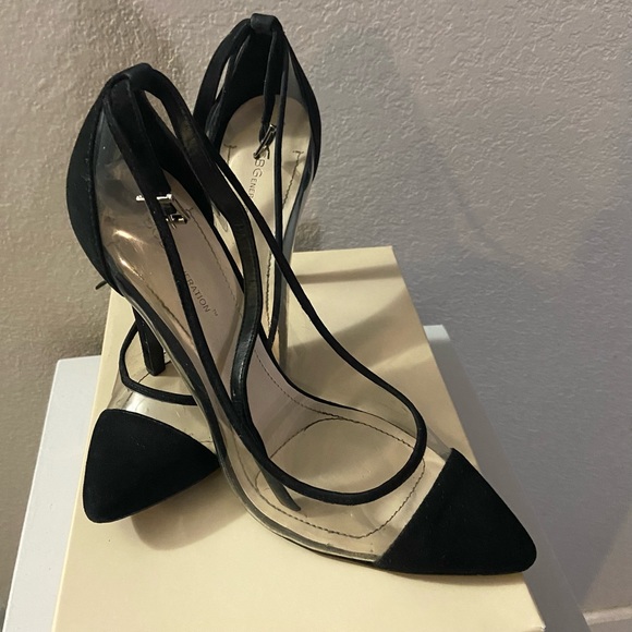 BCBGenration Blk/Transparent- Suede 10M High Heel Pumps - Picture 4 of 8